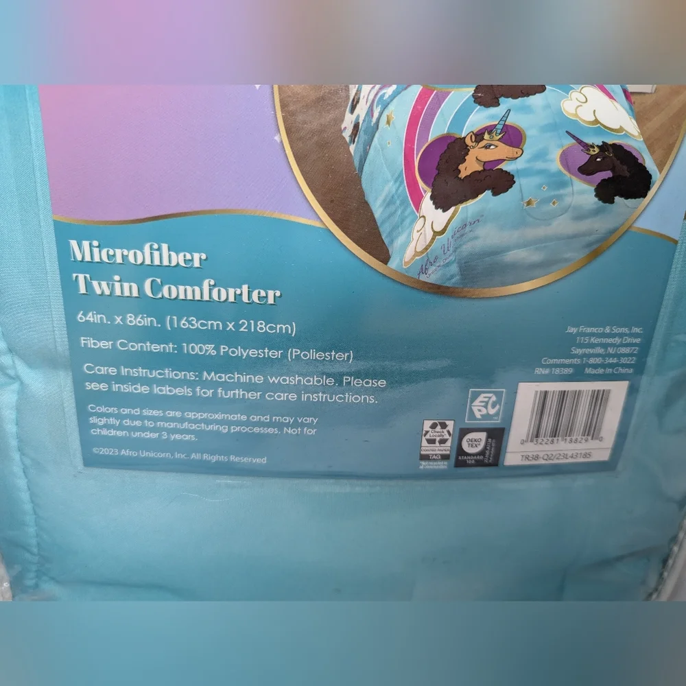 Afro Unicorn Microfiber Twin Comforter